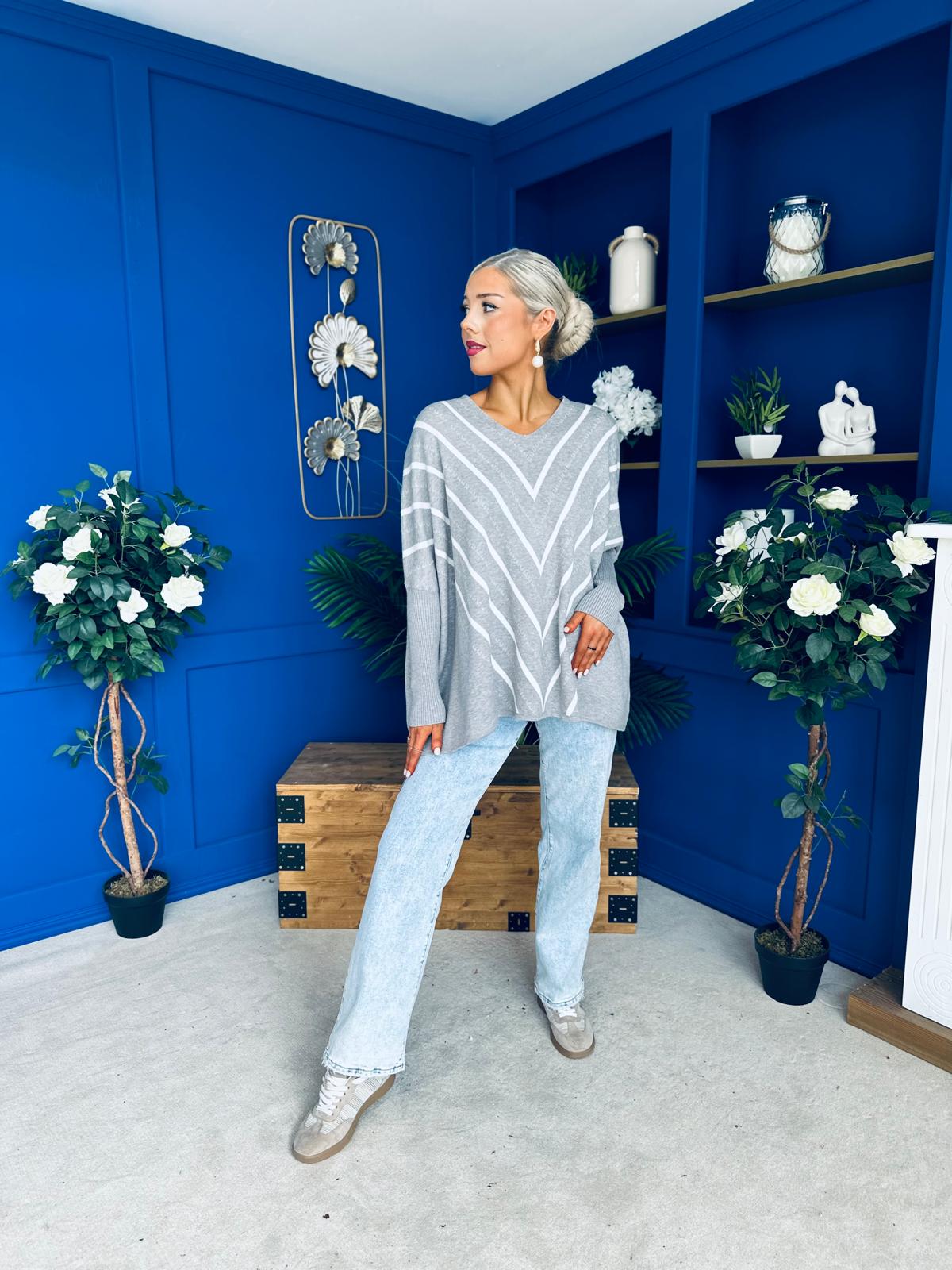 Cathy Detailed Jumper Grey