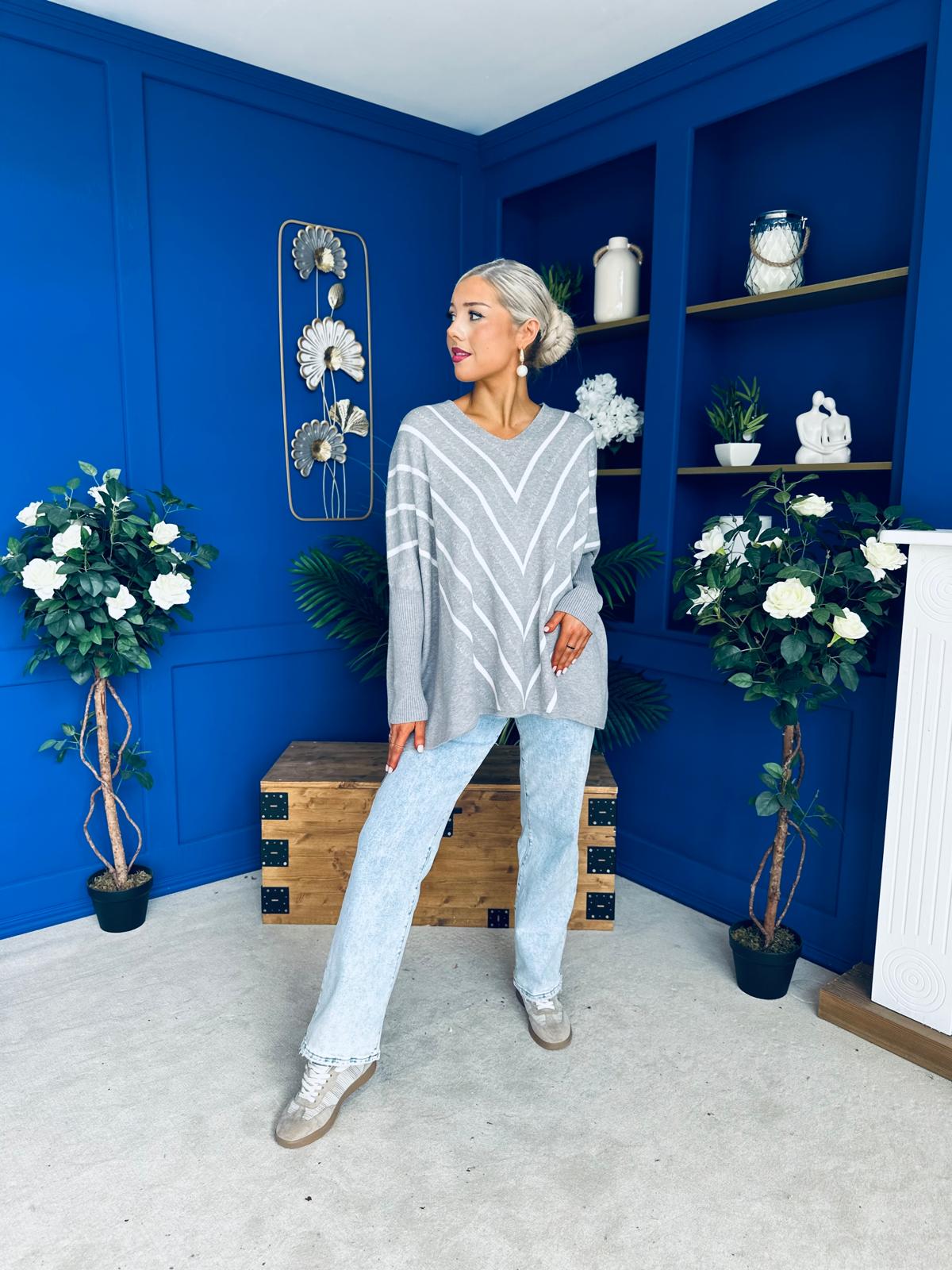 Cathy Detailed Jumper Grey