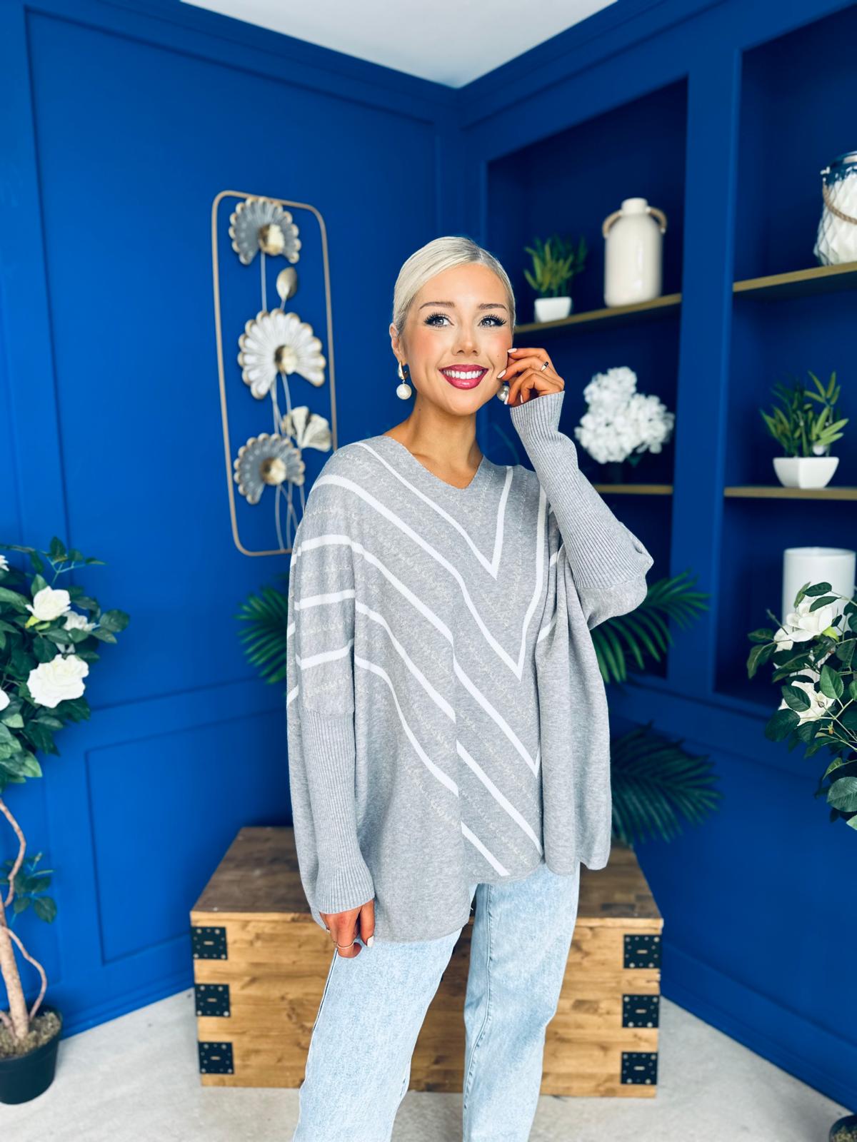 Cathy Detailed Jumper Grey
