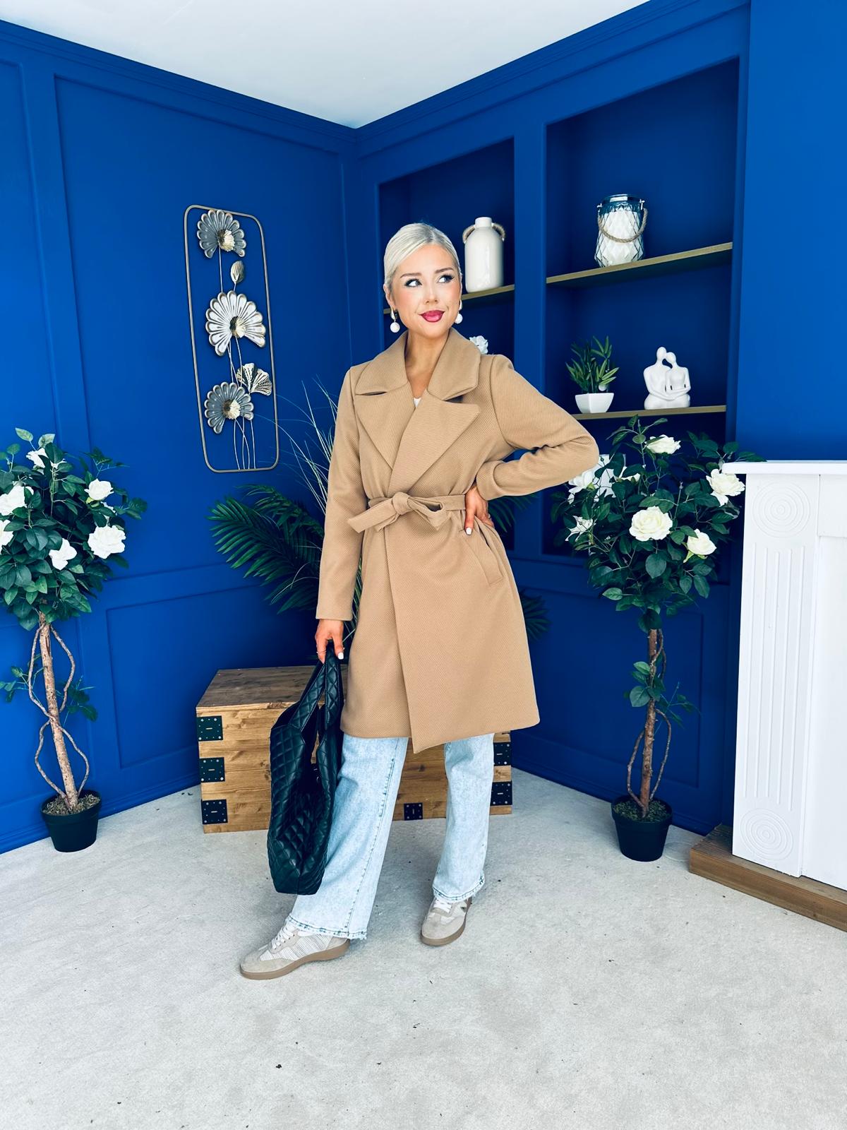 Leanne Detailed Trench Coat Camel