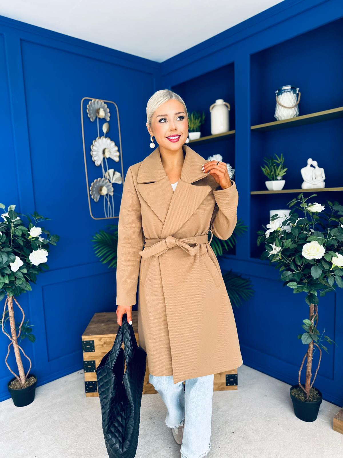 Leanne Detailed Trench Coat Camel