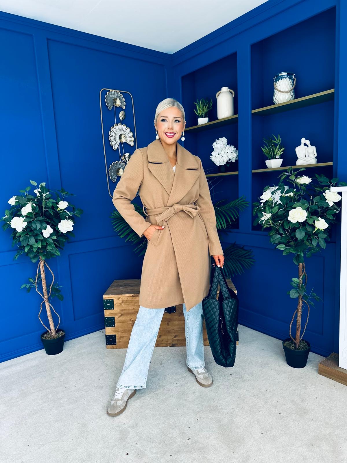 Leanne Detailed Trench Coat Camel