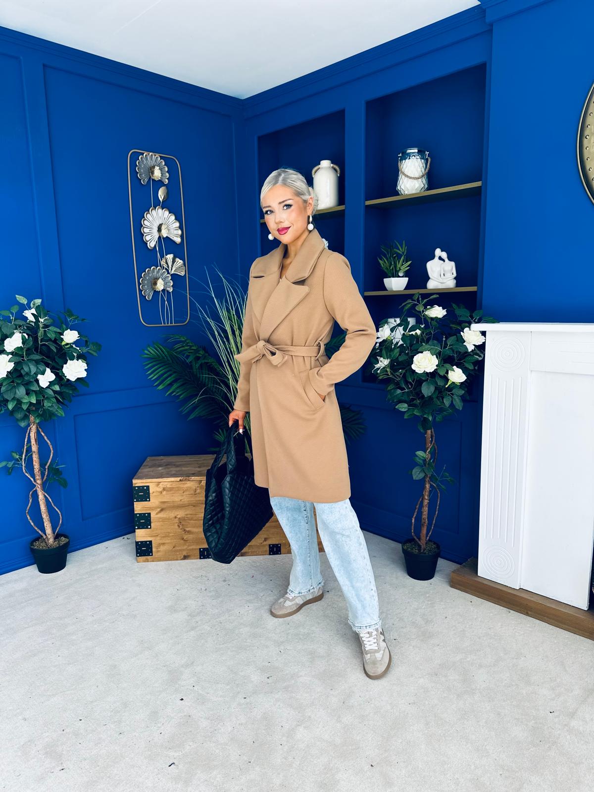 Leanne Detailed Trench Coat Camel