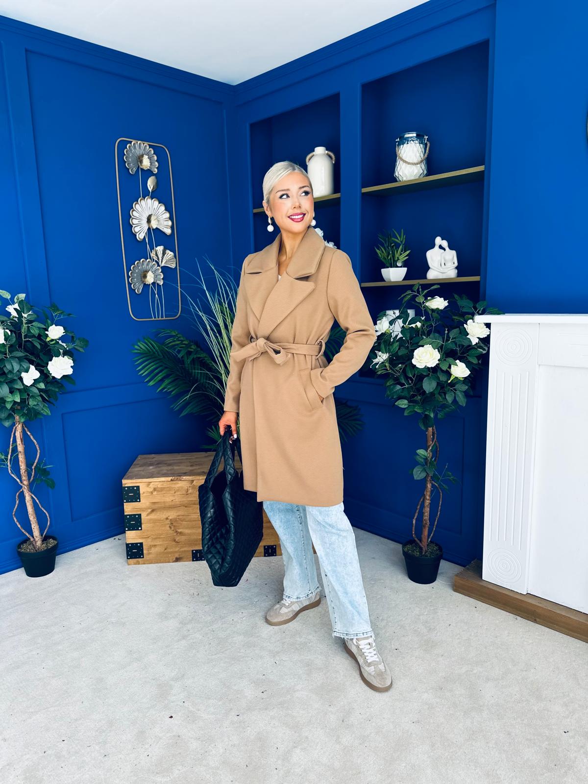 Leanne Detailed Trench Coat Camel