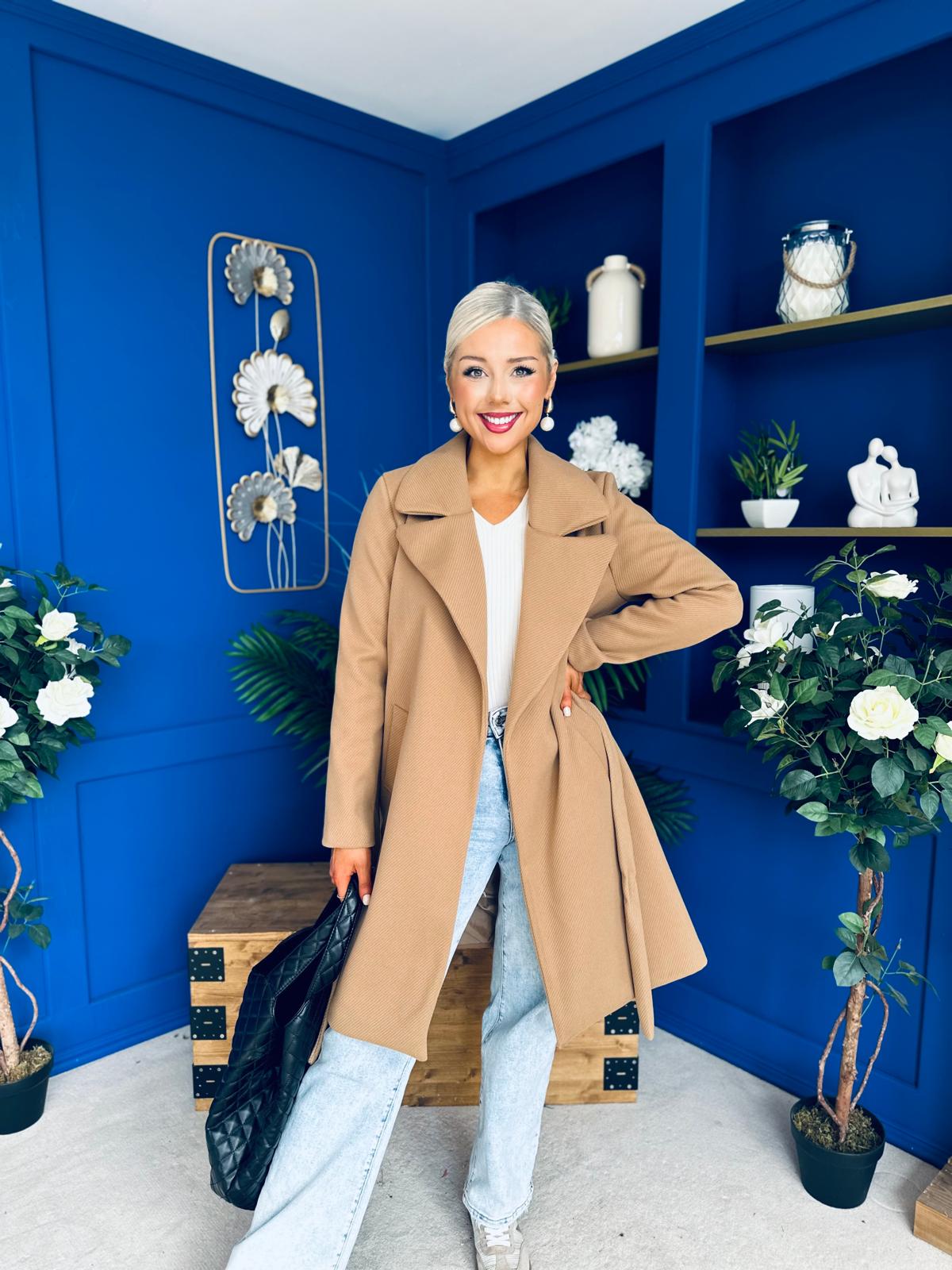 Leanne Detailed Trench Coat Camel