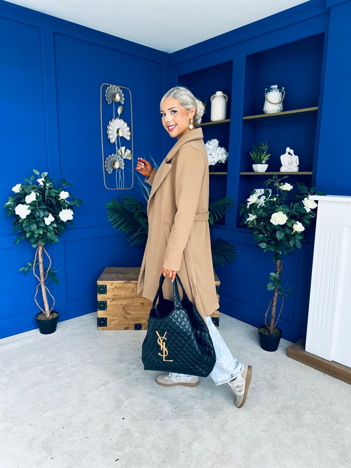 Leanne Detailed Trench Coat Camel