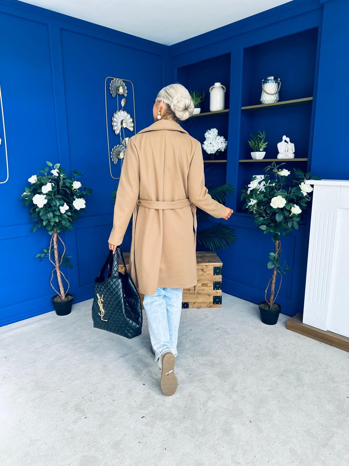 Leanne Detailed Trench Coat Camel