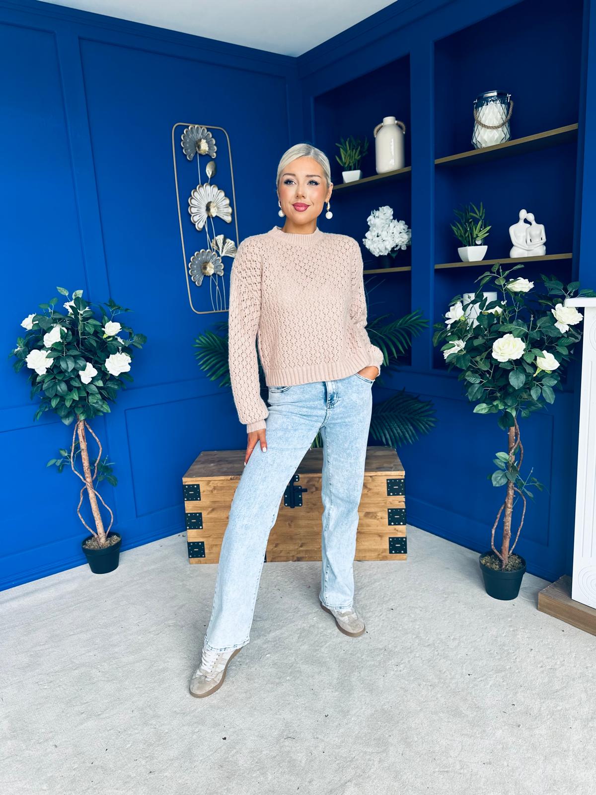 Angela Chunky Knit Jumper Blush