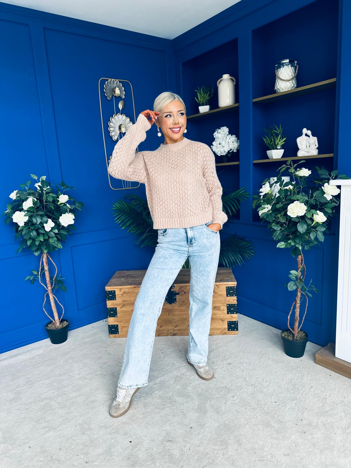 Angela Chunky Knit Jumper Blush