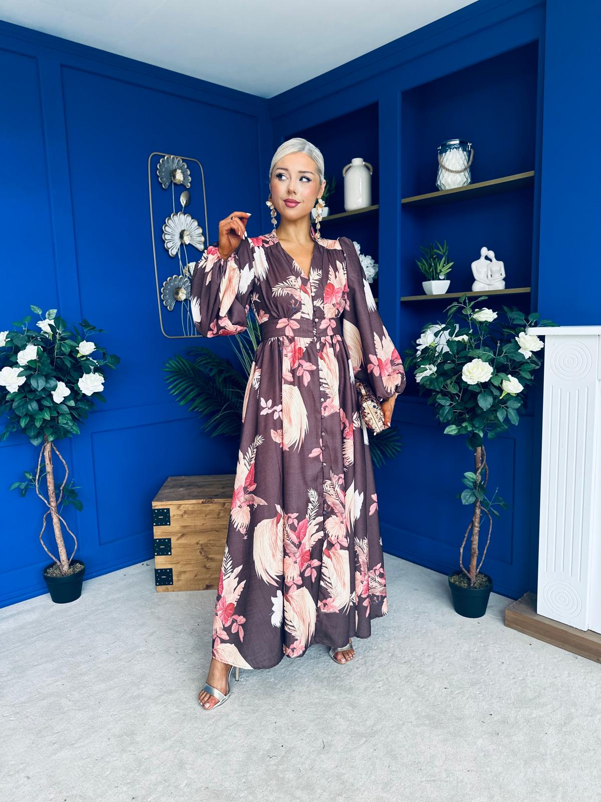 Sian Button Down Shirt Dress Floral Coco