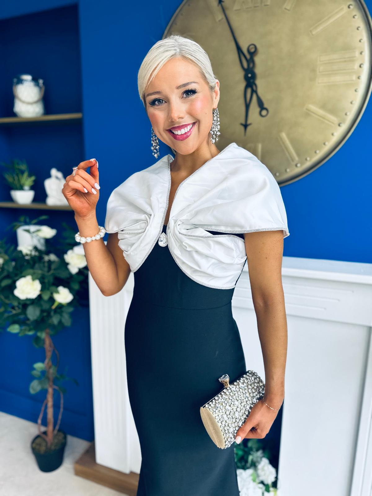 Gabrielle Detailed Occasion Dress Monochrome