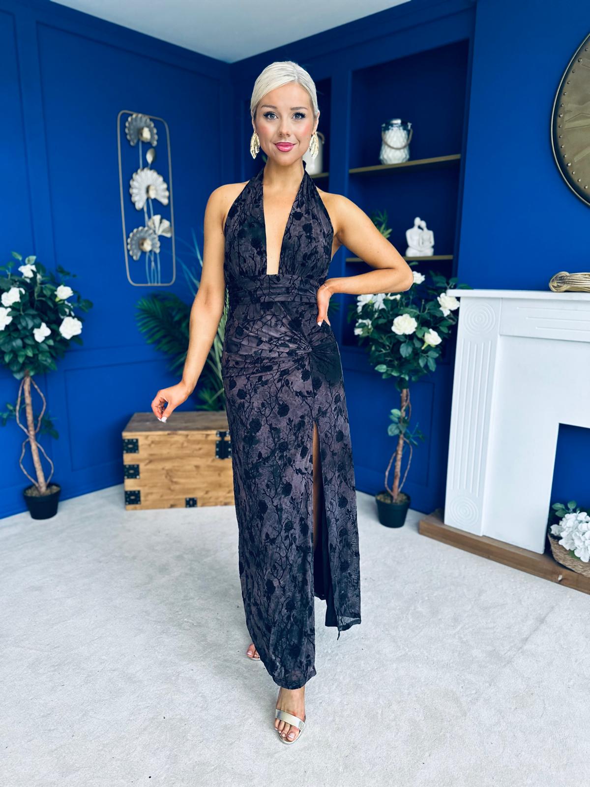 Rosanna Halterneck Occasion Dress Coco/Black