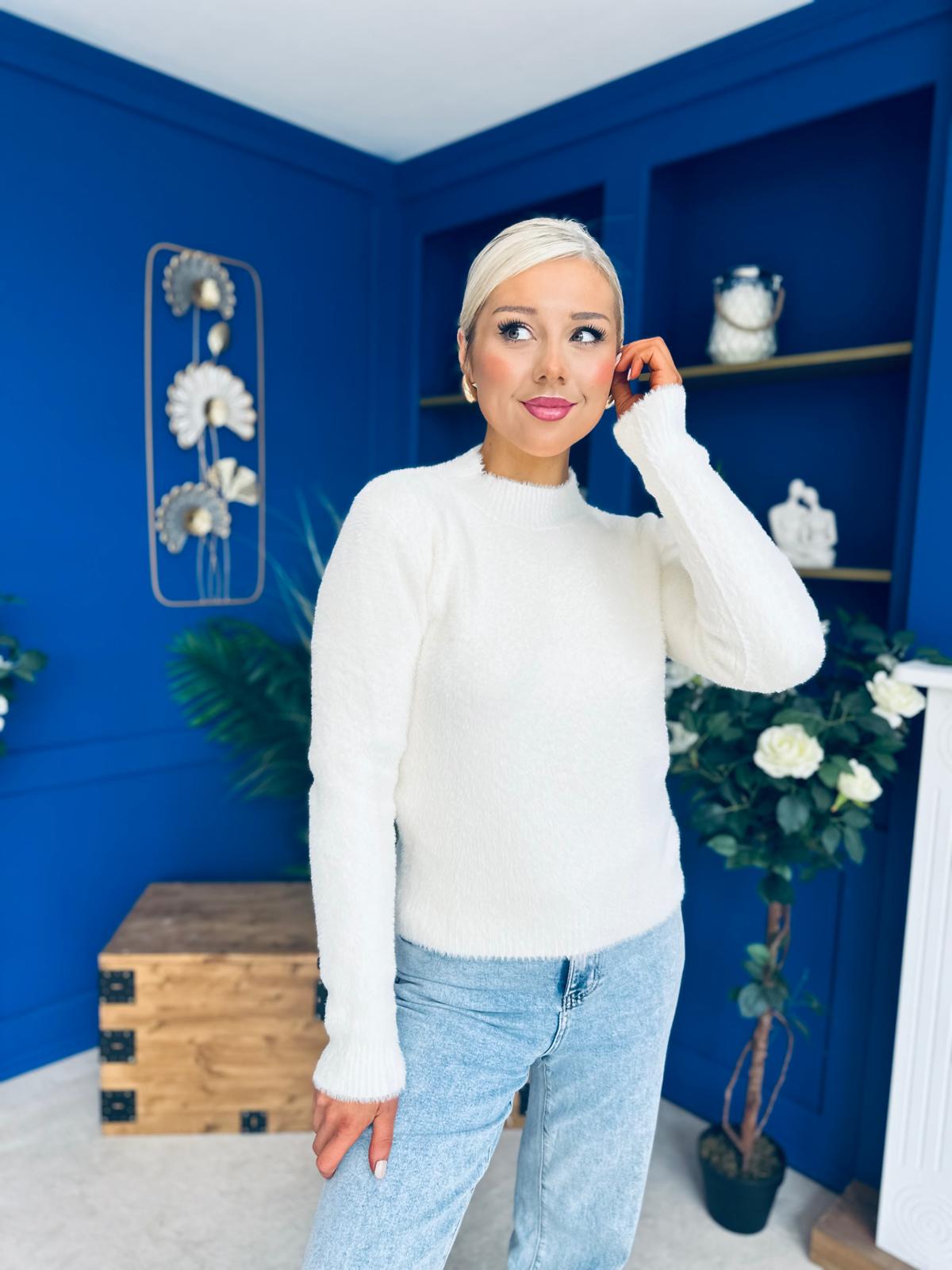 Ellen Chenille Style Top Cream