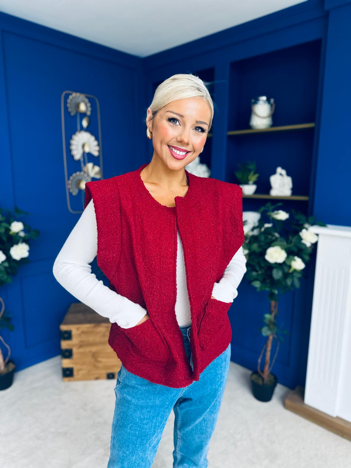 Maeve Detailed Gilet Wine