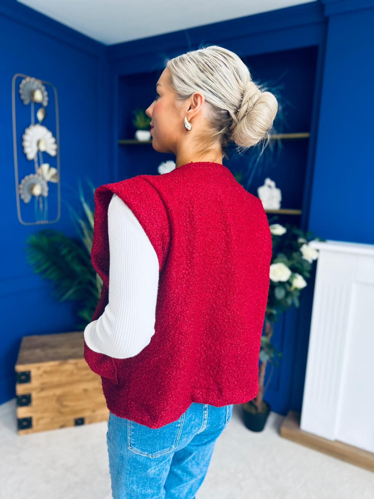 Maeve Detailed Gilet Wine