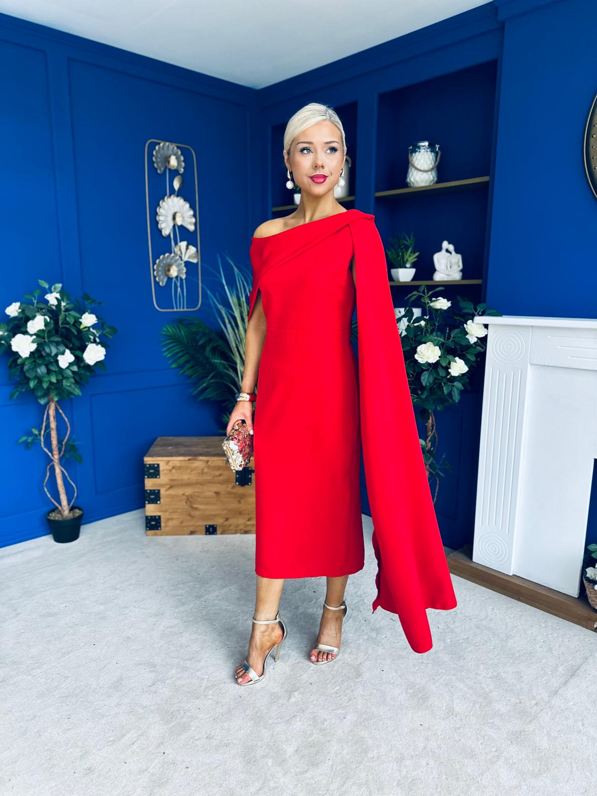 Amanda Detailed Occasion Dress Red