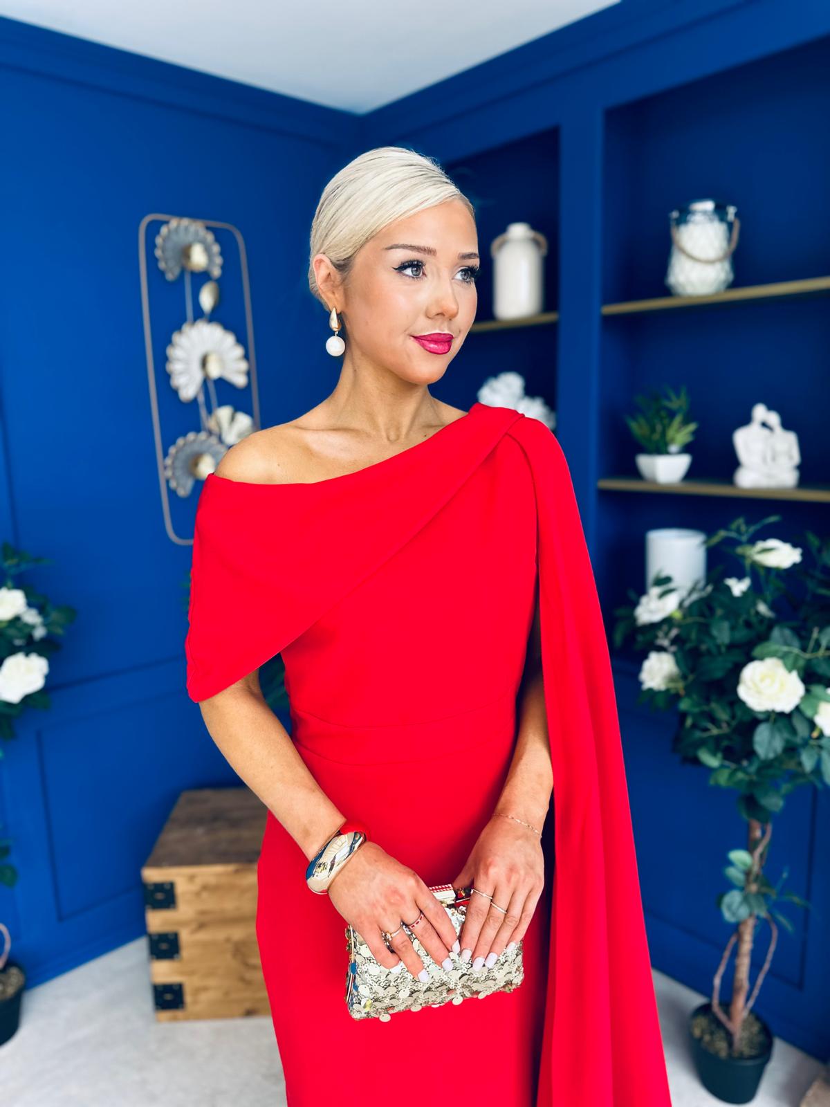 Amanda Detailed Occasion Dress Red