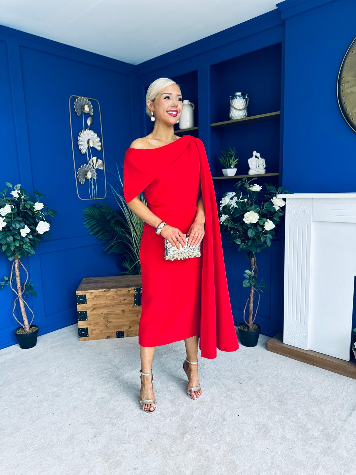 Amanda Detailed Occasion Dress Red