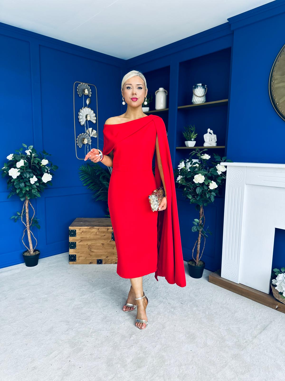 Amanda Detailed Occasion Dress Red