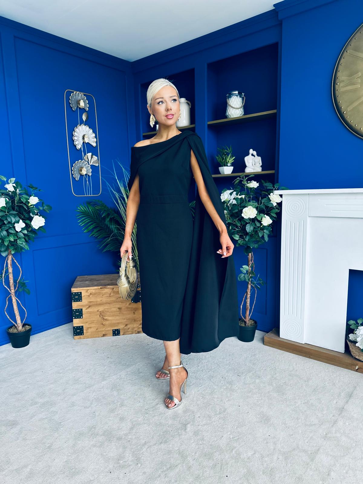 Amanda Detailed Occasion Dress Black