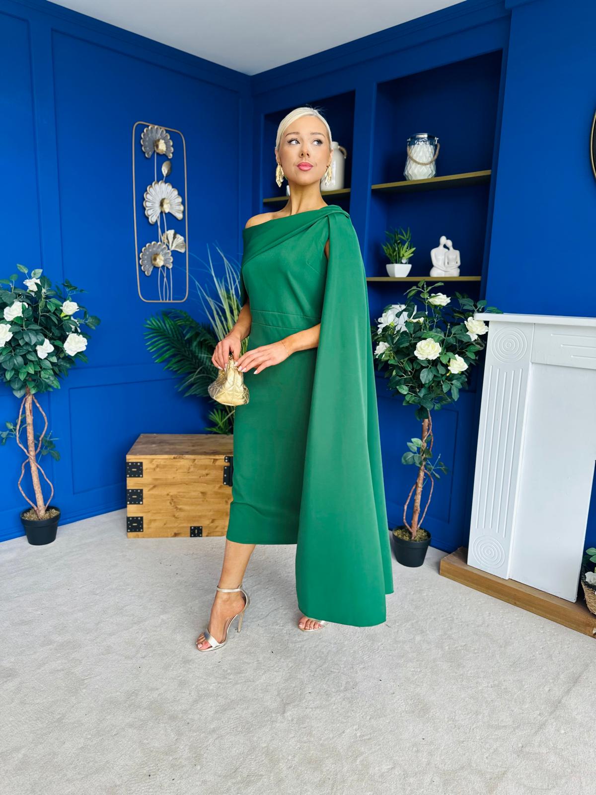 Amanda Detailed Occasion Dress Green