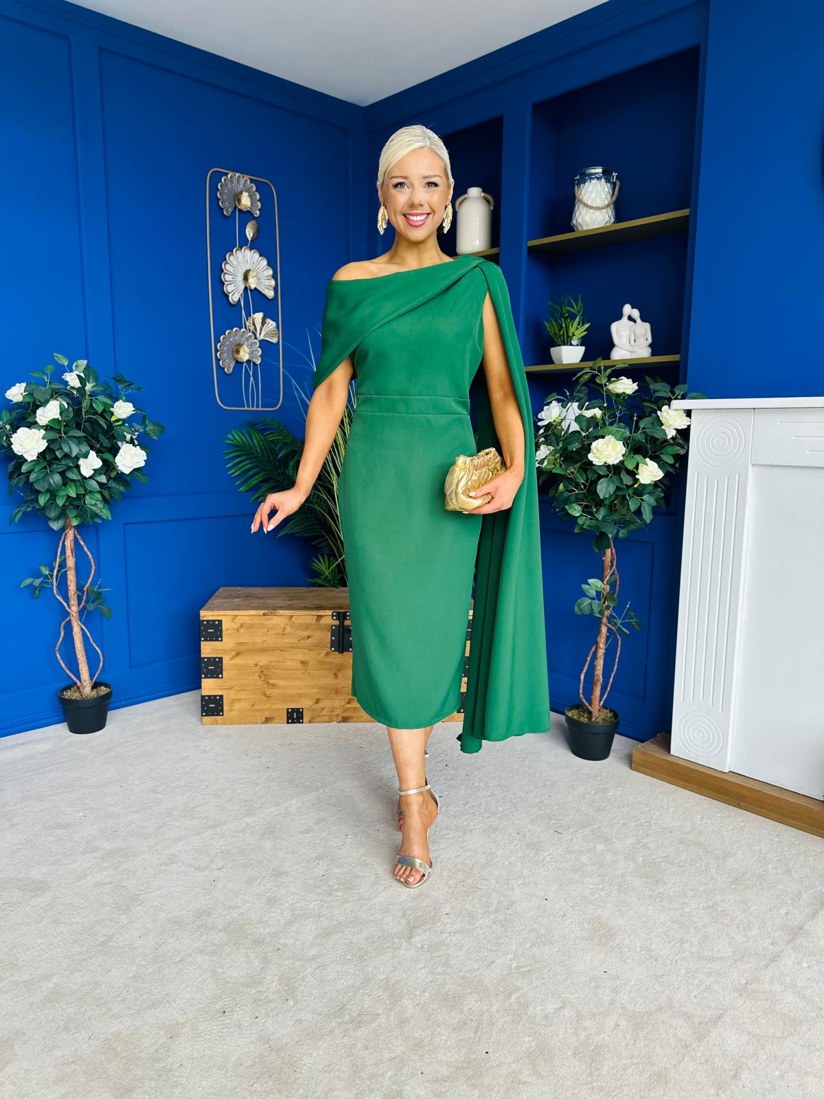 Amanda Detailed Occasion Dress Green