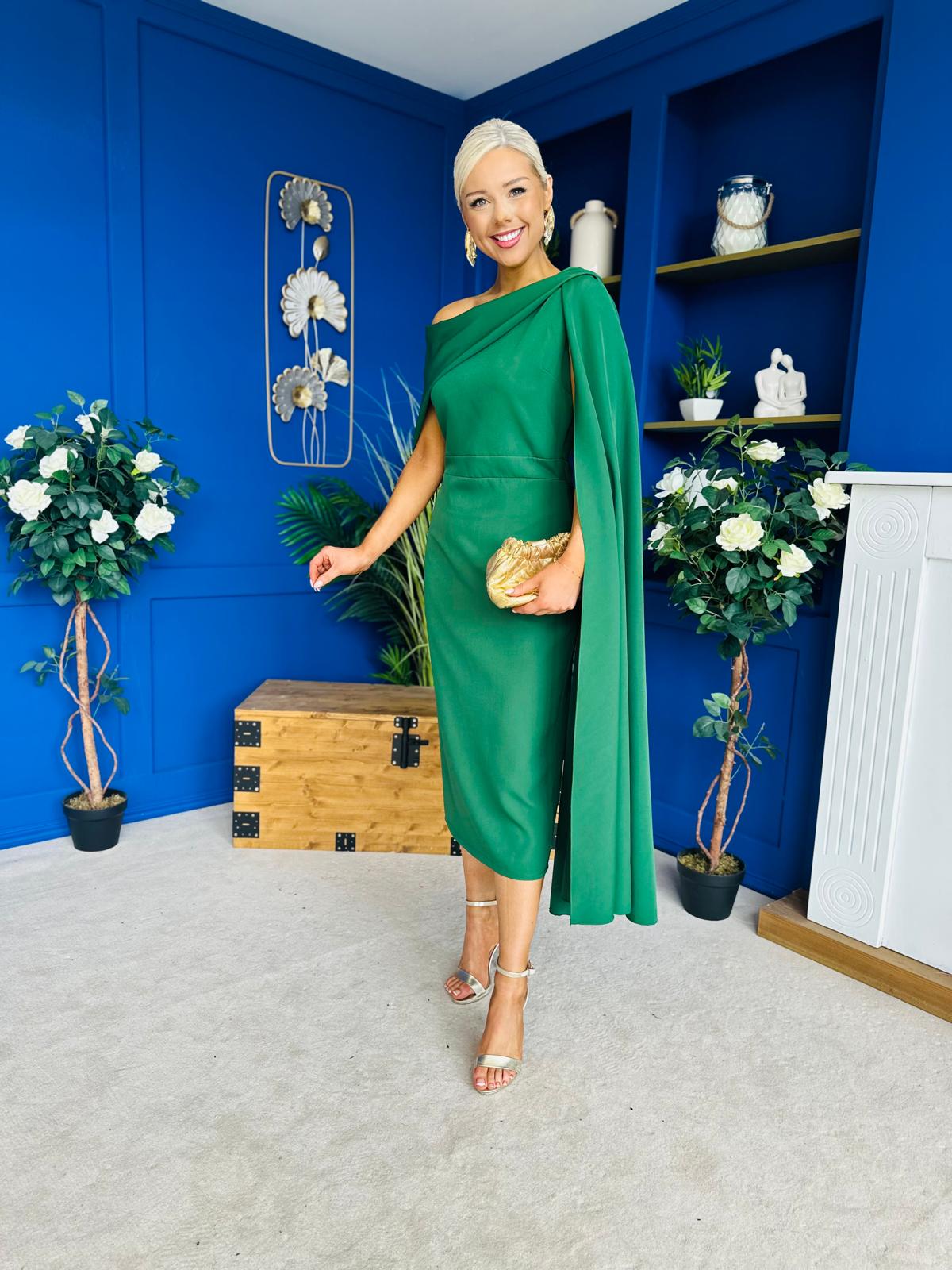 Amanda Detailed Occasion Dress Green