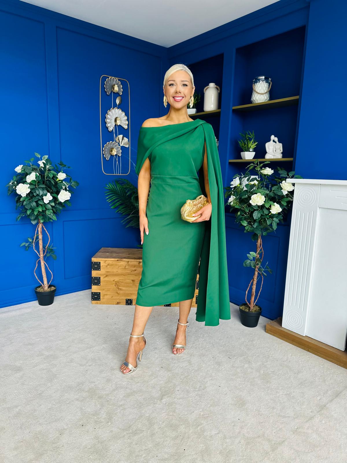 Amanda Detailed Occasion Dress Green