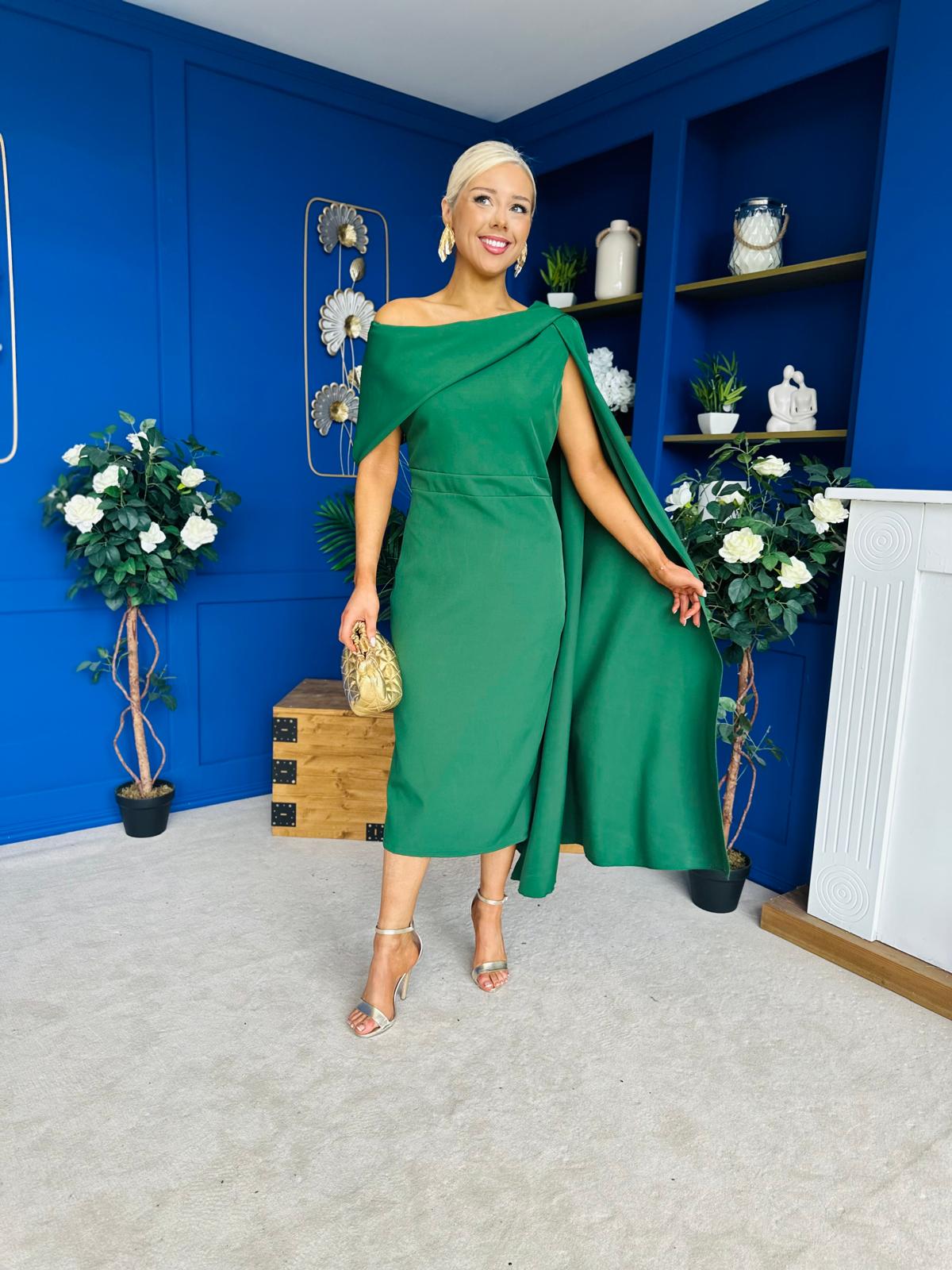 Amanda Detailed Occasion Dress Green