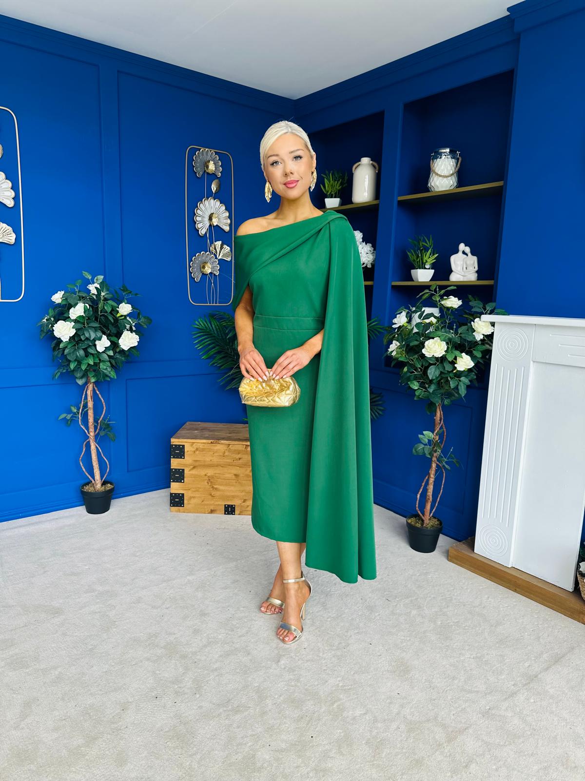 Amanda Detailed Occasion Dress Green