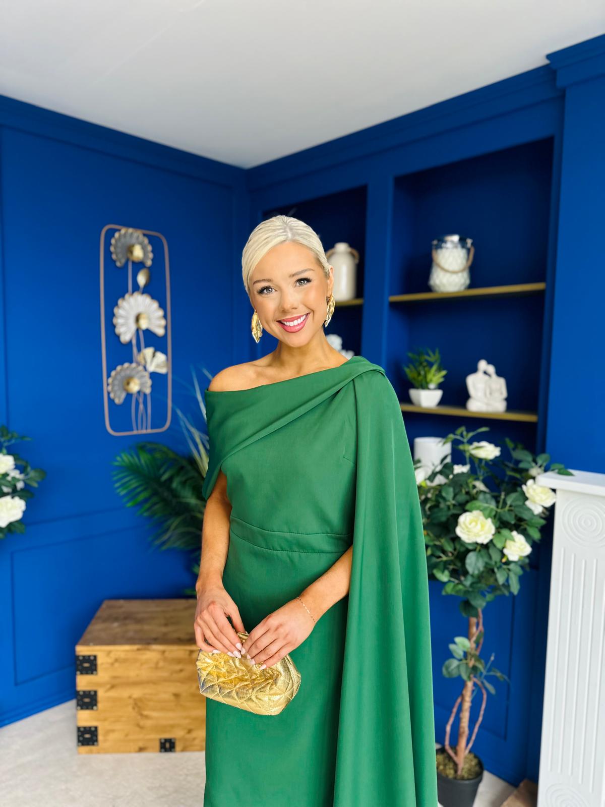 Amanda Detailed Occasion Dress Green