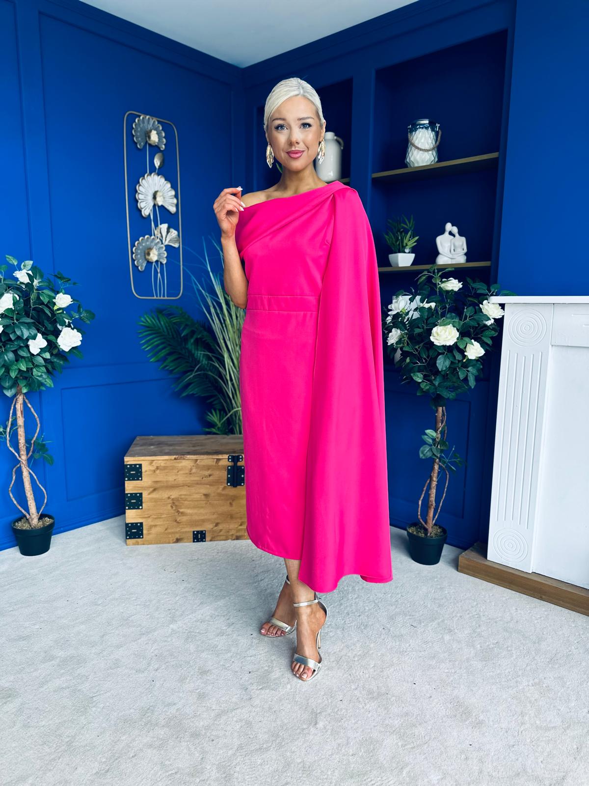 Amanda Detailed Occasion Dress Raspberry
