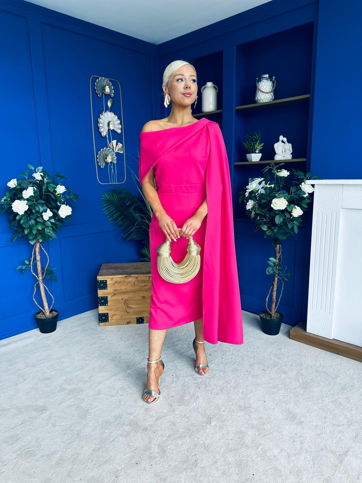 Amanda Detailed Occasion Dress Raspberry