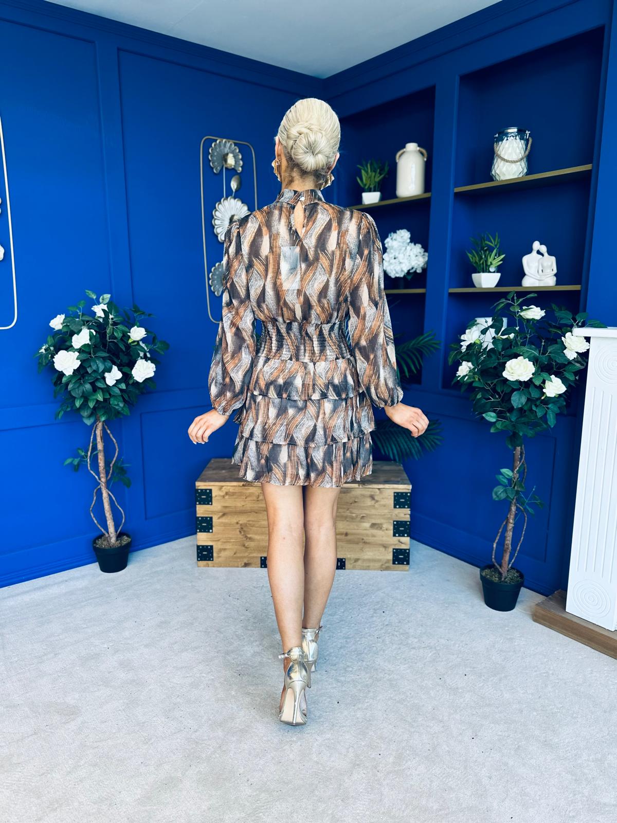 Julie Banded Mini Dress Abstract