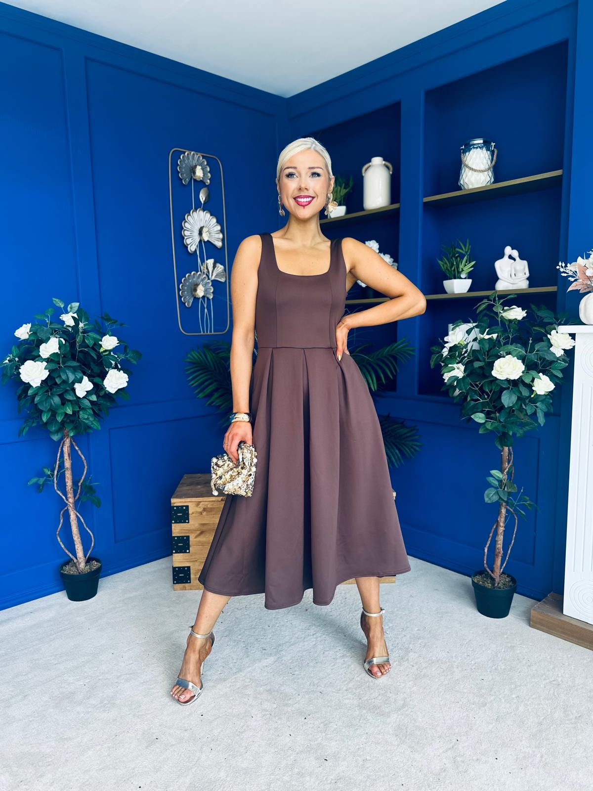 Erica Square Neck Midi Dress Coco