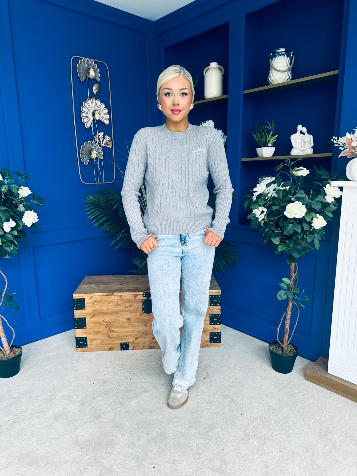 Wianette Rope Knit Jumper Grey