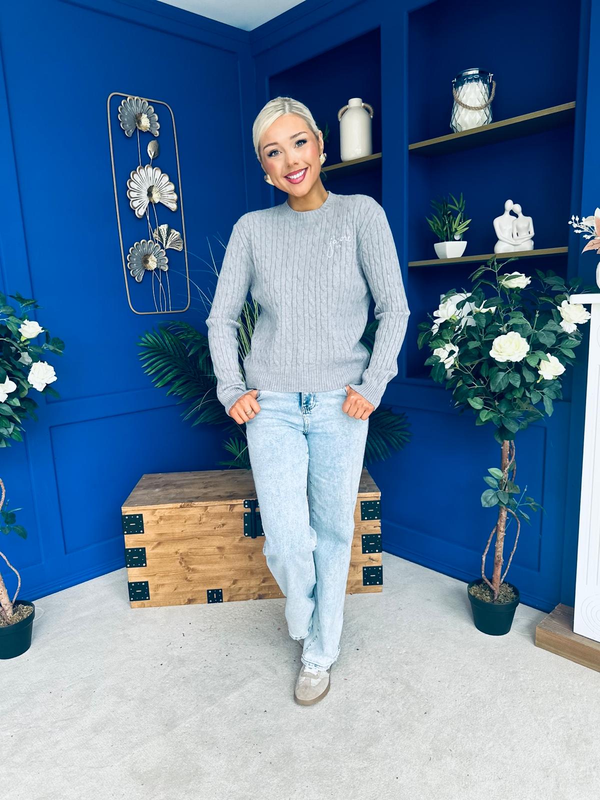 Wianette Rope Knit Jumper Grey
