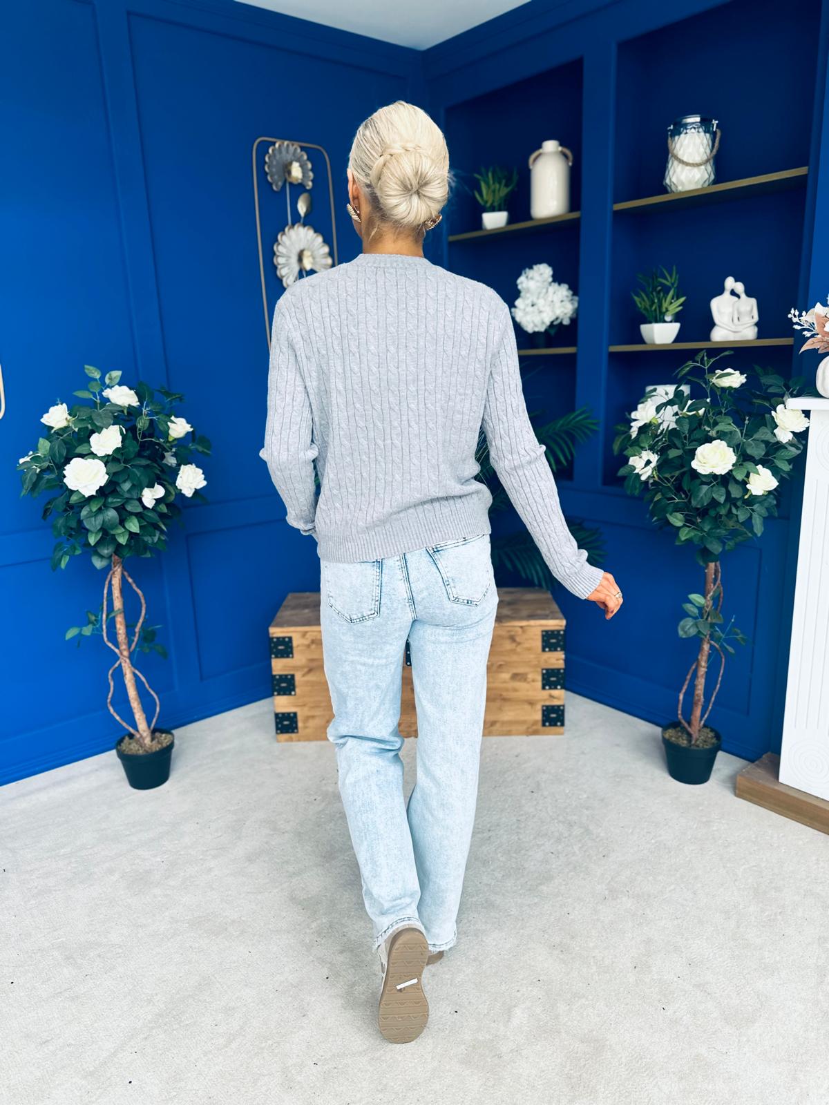 Wianette Rope Knit Jumper Grey