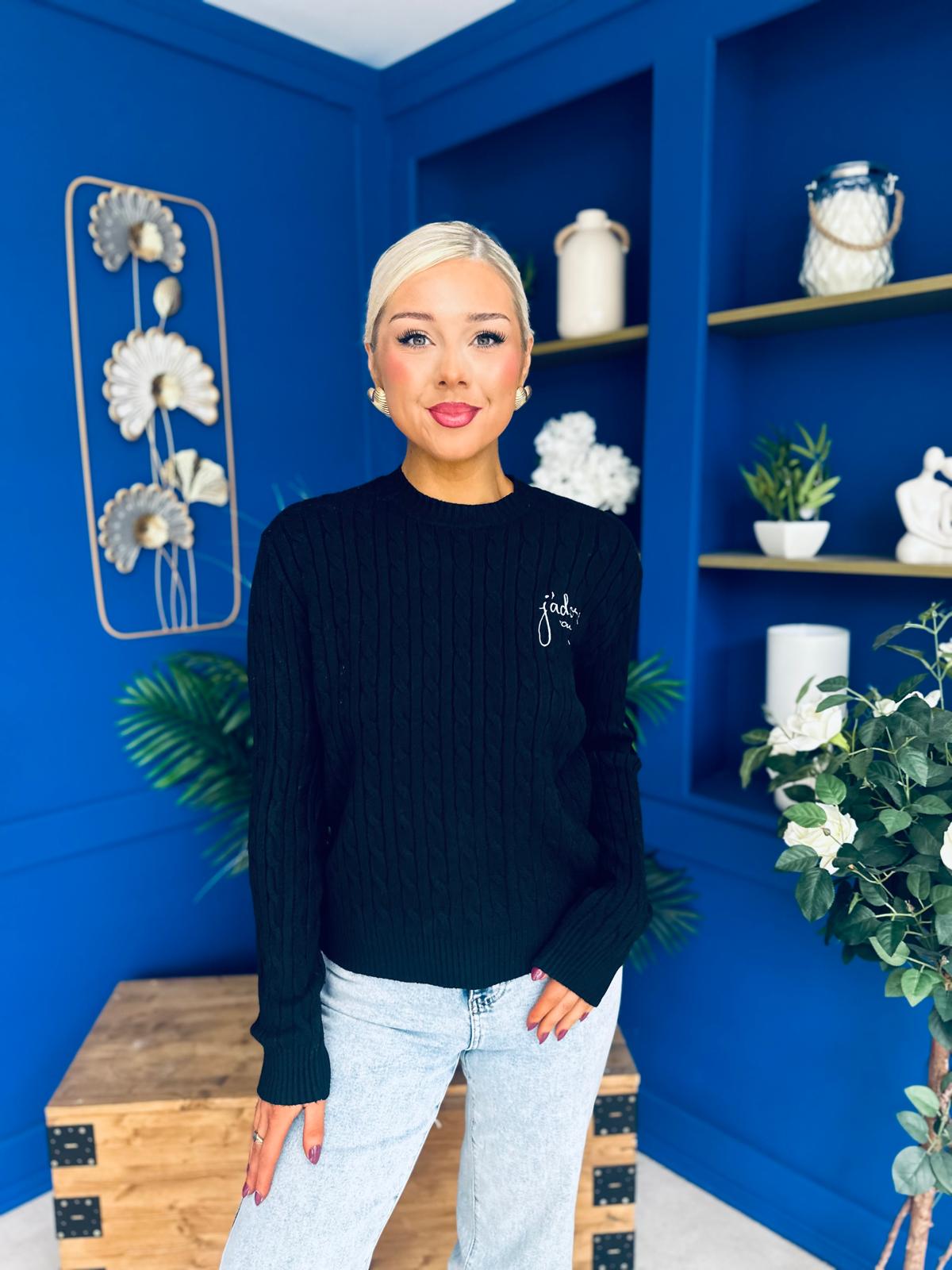 Wianette Rope Knit Jumper Black