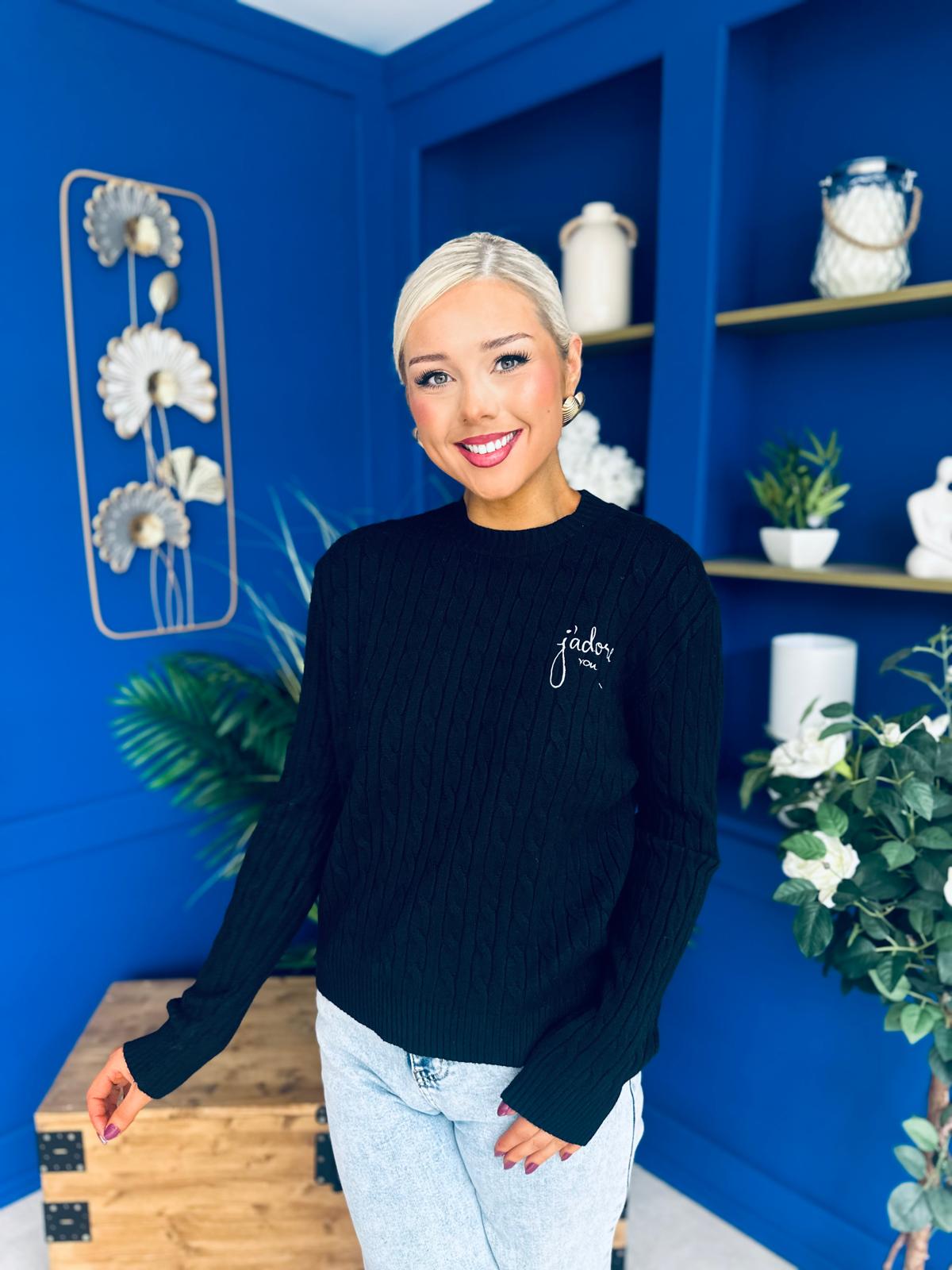 Wianette Rope Knit Jumper Black