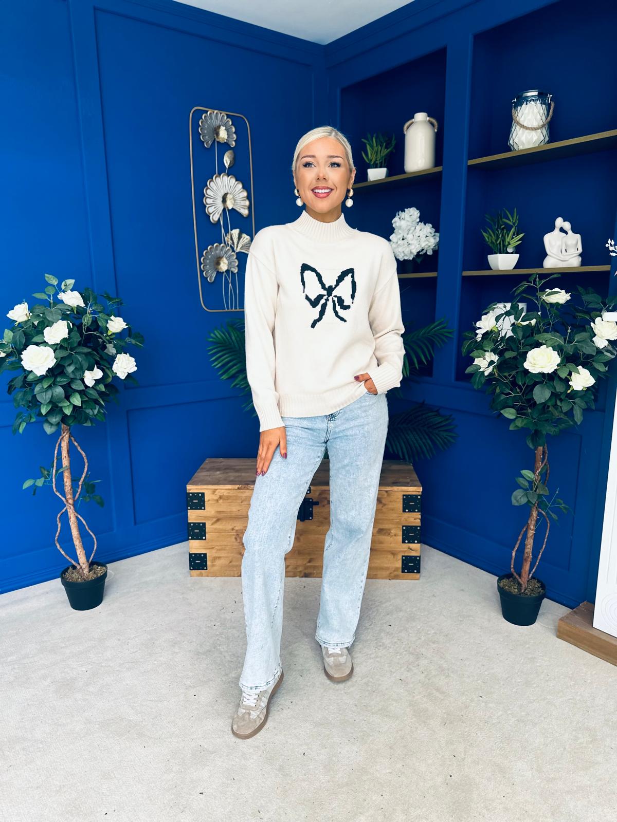 Bowie Detailed Knit Jumper Cream