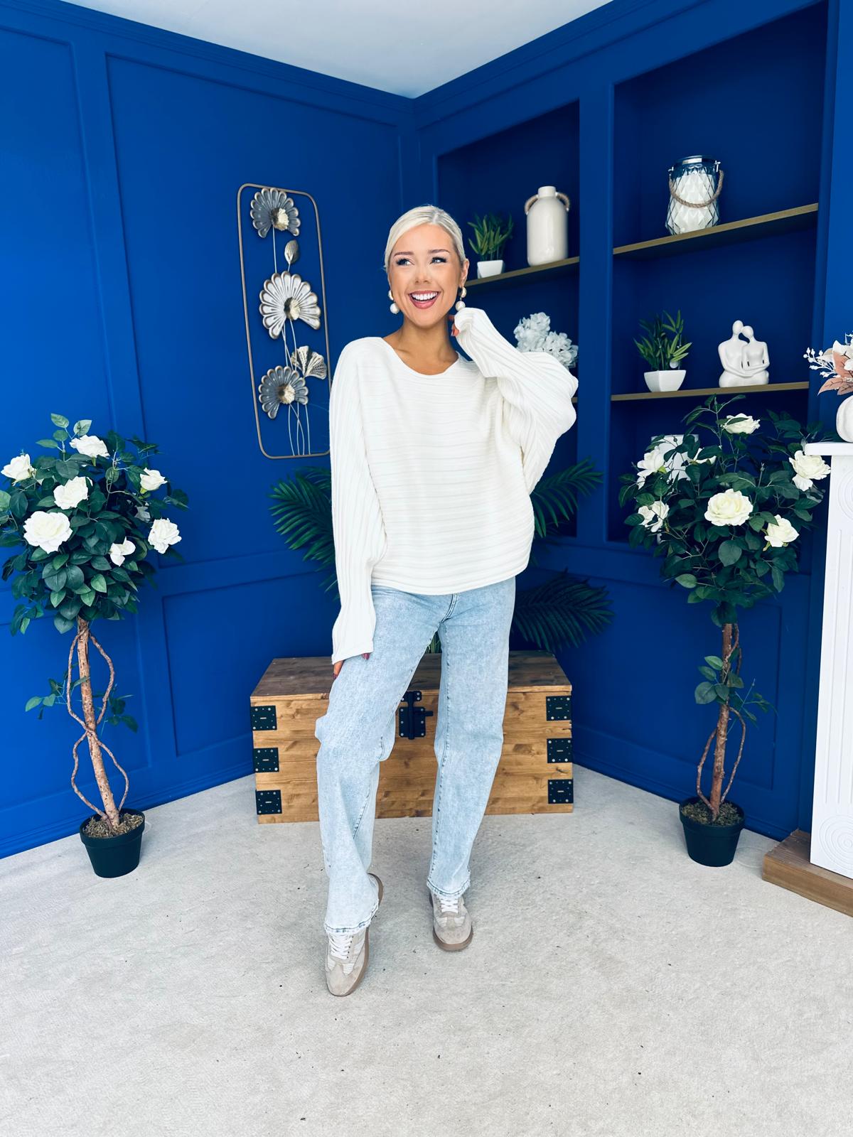 Lila Detailed Knit Jumper Cream