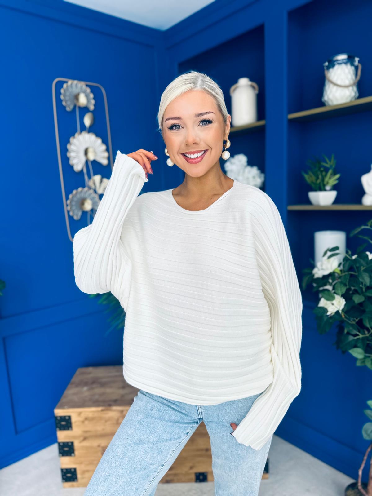 Lila Detailed Knit Jumper Cream