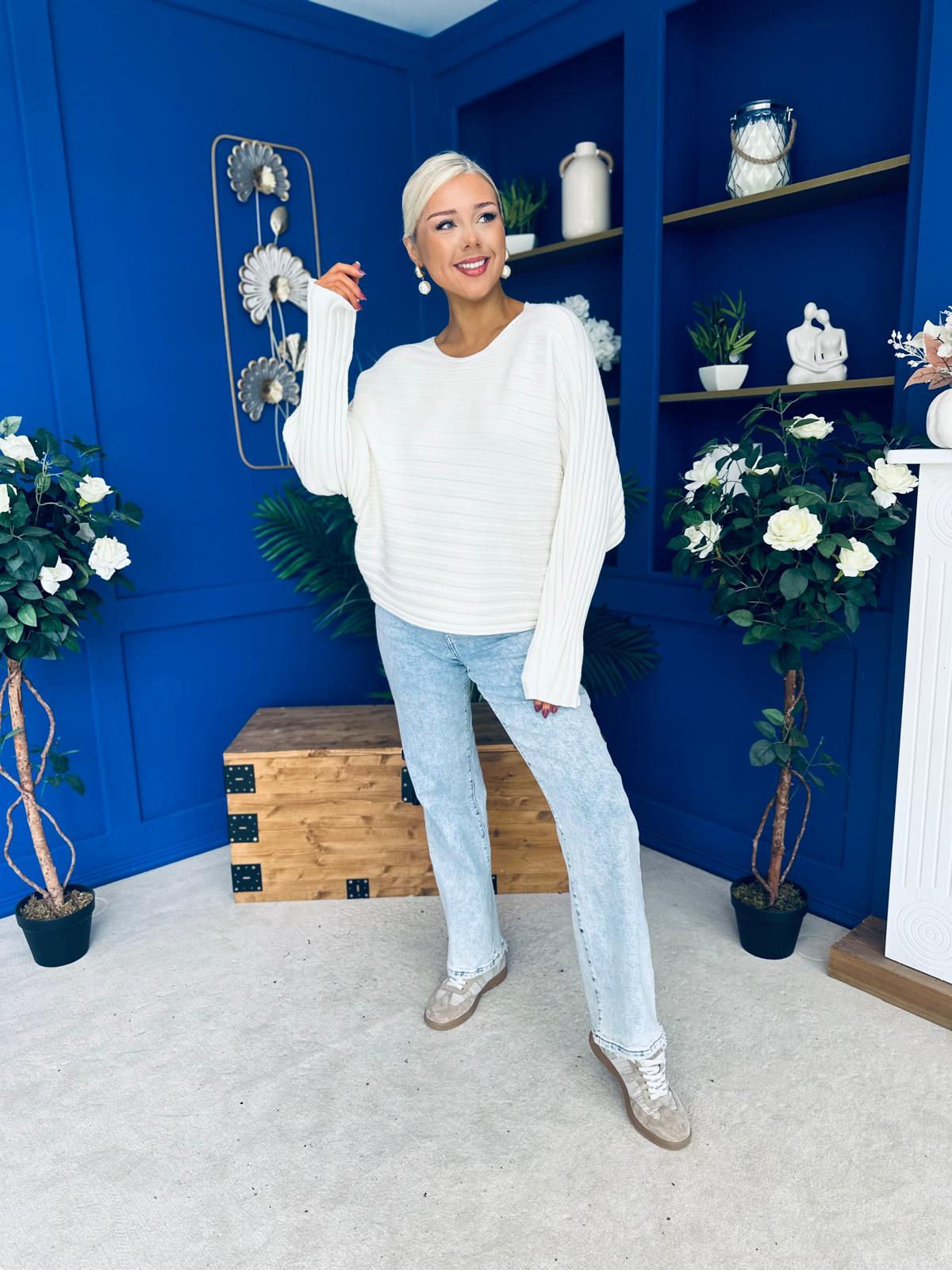 Lila Detailed Knit Jumper Cream