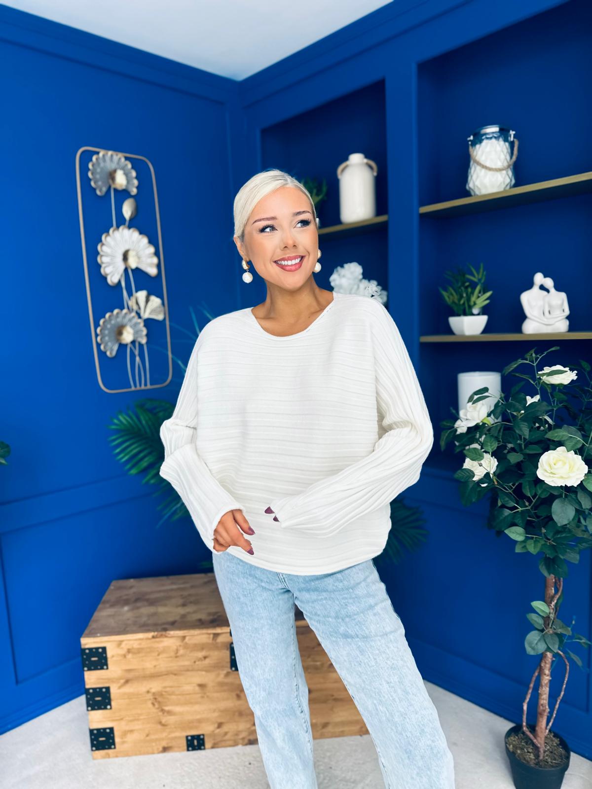 Lila Detailed Knit Jumper Cream