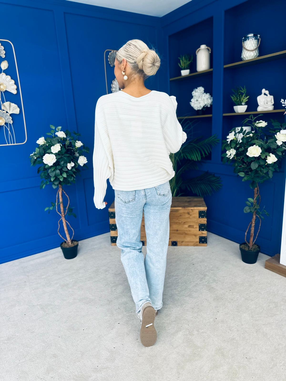 Lila Detailed Knit Jumper Cream