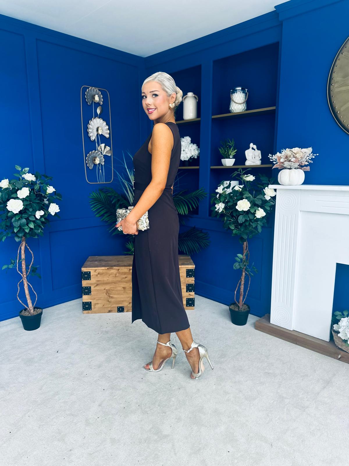Sally Button Detail Midi Dress Coco