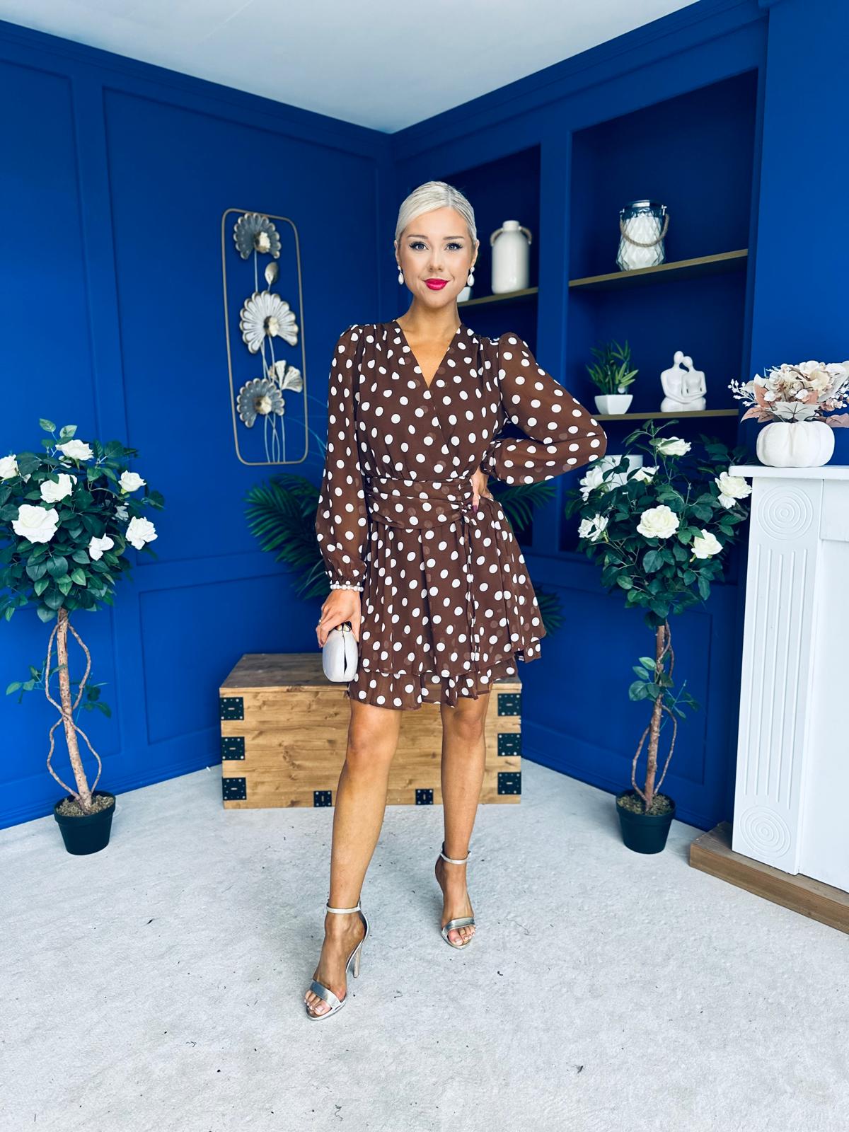 Joanna Banded Mini Dress Polka Coco
