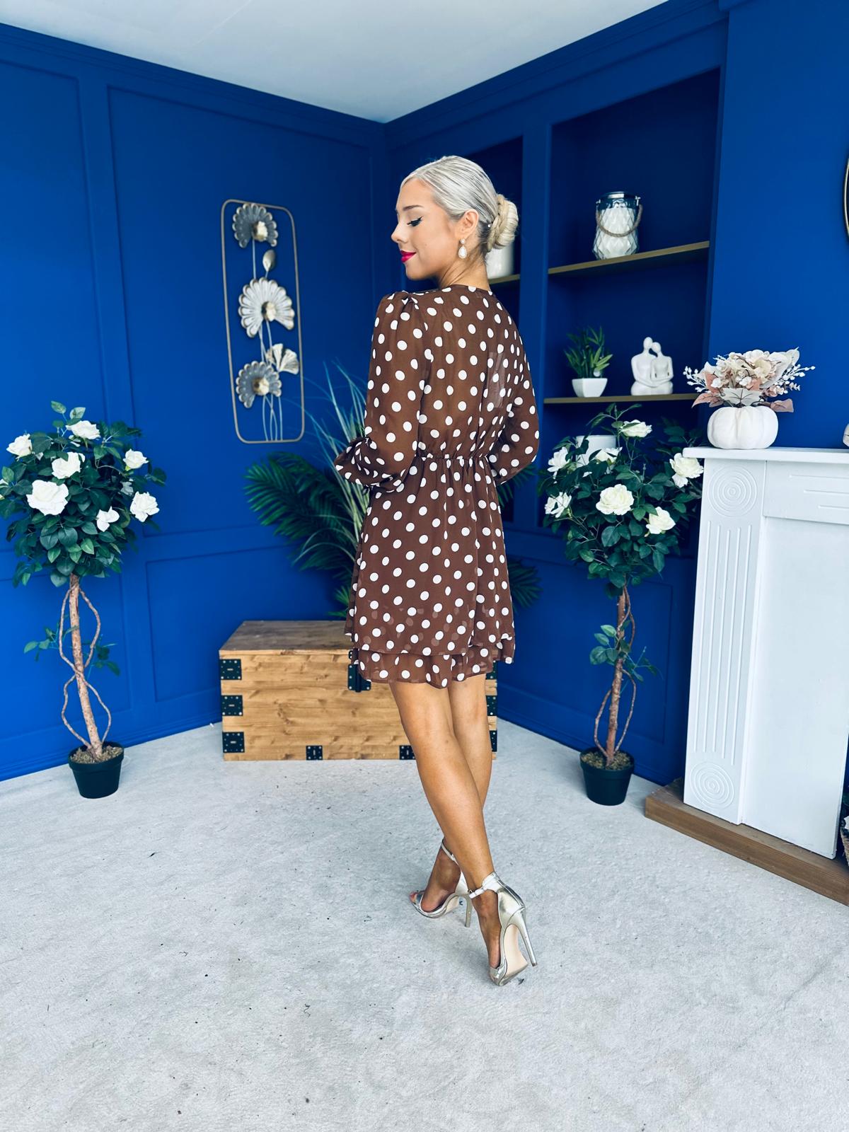 Joanna Banded Mini Dress Polka Coco