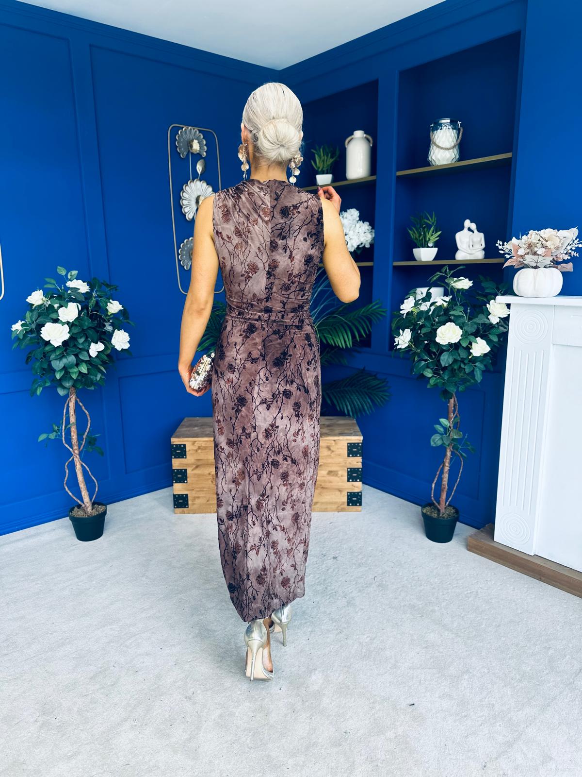 Patricia Cowl Neck Occasion Dress Burnout Coco